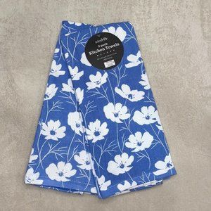 Colordrift Blue and White Floral Kitchen Towels 2 Pack